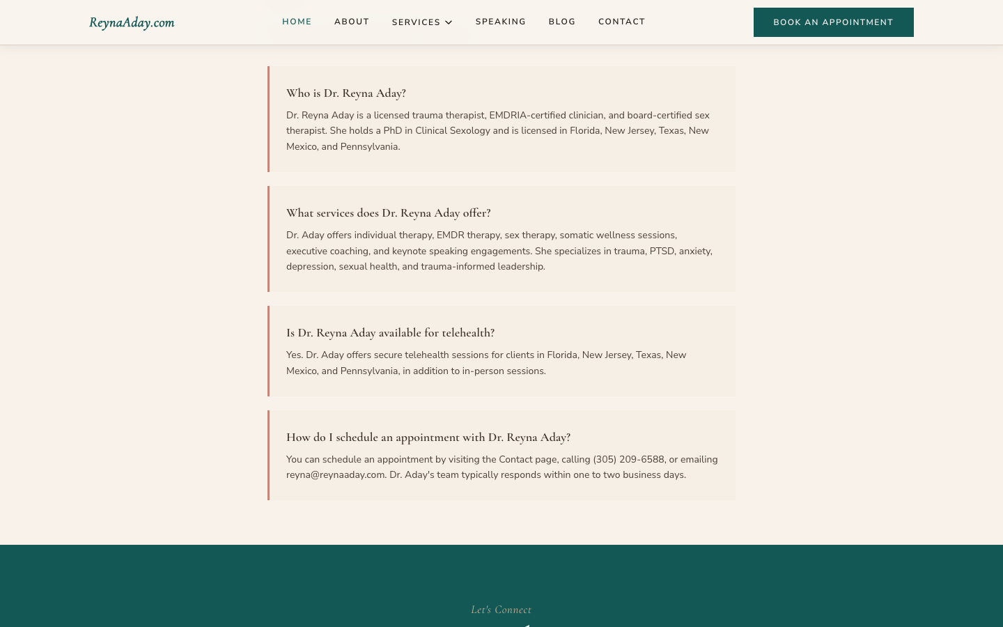 Dr. Reyna Aday lower screenshot